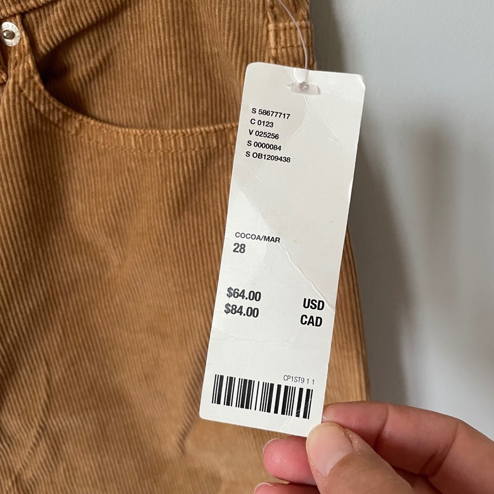 BDG Urban Outfitters Corduroy Carpenter Pants Brown Slim Straight Fit Size 28 - Picture 10 of 10